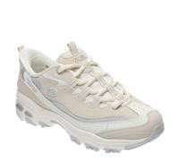Skechers Femme D'Lites-Smooth Nostalgia, Hands Free Slip-ins Basket, Natural Leather/Duraleather/Grey Mesh/Trim, 43 EU