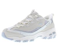 Skechers Femme D'Lites-Smooth Nostalgia, Hands Free Slip-ins Chaussures de Loisirs, Natural Leather/Duraleather/Grey Mesh/Trim, 37 EU