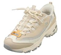 Skechers Femme D'Lites-Smooth Nostalgia, Hands Free Slip-ins Chaussures de Loisirs, Natural Leather/Duraleather/Grey Mesh/Trim, 38 EU