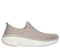 Skechers Femme D'LUX Walker 2.0 Happy Step, Bordure Corail en Maille Taupe, 39 EU