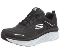 Skechers Femme D'lux Walker Cool Groove Basket, Maille en Cuir Noir avec Bordure Blanche, 36 EU