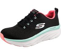 Skechers Femme D'Lux Walker Fresh Finesse Basket, Black Mesh/Mint Trim, 39 EU