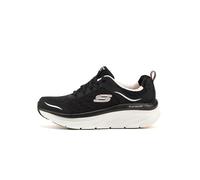 Skechers Femme D'lux Walker Infinite Motion Walking-Shoes, Black Leather Mesh Pink Trim, 38.5 EU