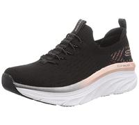 Skechers Femme D'lux Walker Let It Glow, Black Knit Rose Gold Trim, 35.5 EU