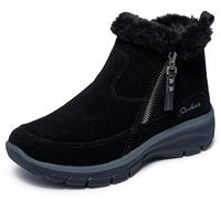 Skechers Femme Easy Going Cool Zip! Boots, Black Suede, 37 EU