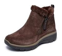 Skechers Femme Easy Going Cool Zip! Boots, Chocolate Suede, 36 EU