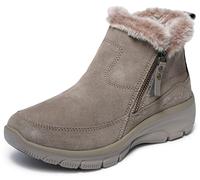 Skechers Femme Easy Going Cool Zip Bottine, Taupe, 38.5 EU