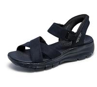 Skechers Femme Easy Going Somewhere Sunny Basket, Black Duraleather/Gore, 38 EU