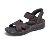 Skechers Femme Easy Going Somewhere Sunny Basket, Chocolate Duraleather/Gore, 36 EU