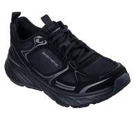 Skechers Femme Edgeride Silver Eclipse Basket, Black Mesh/Duraleather/Trim, 37 EU