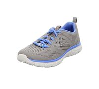 Skechers Femme Faveur de la Vertu Baskets, Gray Mesh Blue Trim, 35.5 EU