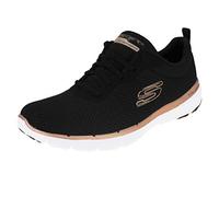 Skechers Femme Flex Appeal 3.0-First Insight Baskets, Noir(Black Mesh/Rose Gold Trim Bkrg), 39 EU