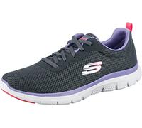 Skechers Femme Flex Appeal 4.0 Brilliant View Basket, Charcoal Mesh Lavender Trim, 35.5 EU