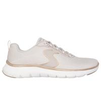 Skechers Femme Flex Appeal 5.0 Luxe Glow Basket, Natural Mesh/Gold Trim, 37 EU