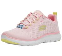 Skechers Femme Flex Appeal 5.0 New Path Baskets Basses, Pink Mesh/Yellow Trim, 39.5 EU
