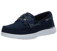 Skechers Femme Flex pour Les déplacements Chaussure Bateau, Bleu Marine et Blanc, 39 EU