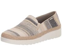 Skechers Femme Flexpadrille Hi-Pantoufles tissées, rayées Basket, Navy Blue Multicoloured, 38 EU