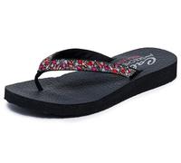 Skechers Femme Flip Flop Tongues, Noir/Multicolore, 39 EU