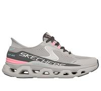 Skechers Femme Glide-Step Atlus Hands Free Slip-ins Basket, Gray Synthetic/Mesh/Pink Trim, 39 EU