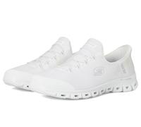 Skechers Femme Glide-Step Pursuit Fashion-Sneakers, White Mesh Silver Trim, 42 EU