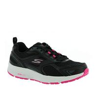 Skechers Femme Go Run Consistent Baskets, Black Leather/Synthetic/Pink Trim/Textile, 36 EU