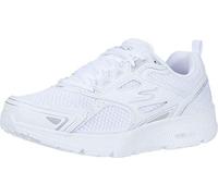 Skechers Femme Go Run Consistent Baskets, White Leather/Synthetic/Silver Textile, 38.5 EU