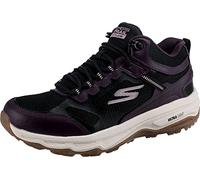 Skechers Femme Go Run Trail Altitude Hautement surélevée Botte de randonnée, Cuir Noir avec Bordure Violette, 37 EU