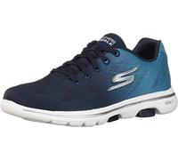 Skechers Femme Go Walk 5-Alive Basket, Bleu Marine/Blanc, 37.5 EU