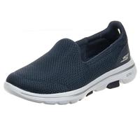 Skechers Femme Go Walk 5 Baskets, Blue Textile Trim, 39 EU Large