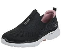 Skechers Baskets Femme Go Walk 6 Glimmering Textile noir bordure rose 39.5 EU