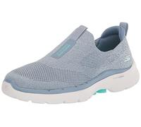 Skechers Femme Go Walk 6 Glimmering Basket, Blue Textile/Turquoise Trim, 37 EU