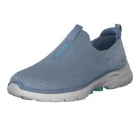 Skechers Femme Go Walk 6 Glimmering Basket, Blue Textile Turquoise Trim, 41 EU