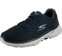 Skechers Femme Go Walk 6-Iconic Vision Basket, Navy Textile Turquoise Trim, 37.5 EU