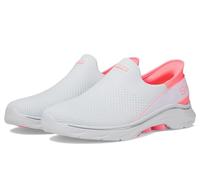 Skechers Femme GO Walk 7 MIA, Garniture Rose Fluo en Textile Blanc, 35.5 EU