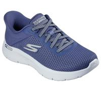 Skechers Femme Go Walk Flex Carla Basket, Blue Textile/Green Trim, 39.5 EU