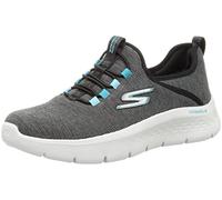 Skechers Femme Go Walk Flex-Lucy Baskets, Textile Noir avec Bordure Blanche, 38.5 EU