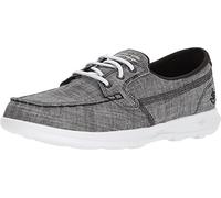 Skechers Femme Go Walk Lite-15433 Chaussure Bateau, Noir/Blanc, 37 EU Large