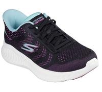 Skechers Femme Go Walk Now Khloe Basket, Black Textile/Purple Trim, 40 EU