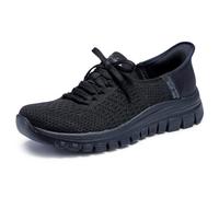 Baskets femme Skechers Graceful First Blush noires en mesh respirant, modèle 100736-BBK 38 1/2