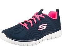 Skechers Femme Graceful-Get Connected Baskets, Marine Mesh Hot Rose Trim, 36 EU