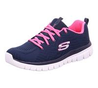 Skechers Femme Graceful-Get Connected Baskets, Marine Mesh Hot Rose Trim, 38.5 EU