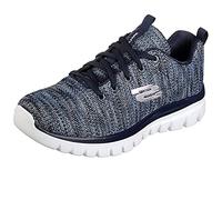 Skechers Femme Graceful-Twisted Fortune Baskets, Bleu Marine, 38 EU