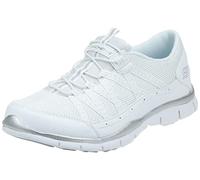 Skechers Femme Gratis-Strolling Baskets, Blanc argenté, 38.5 EU