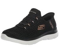 Skechers Femme Hands Free Slip-ins Summits Classy Night Basket, Noir Or Rose Bkrg, 40 EU