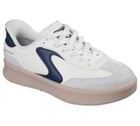 Skechers Femme Hotshot Hi Lifted Luxe Basket, Off White Duraleather/Navy Trim, 38 EU