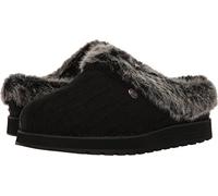 Skechers Femme Keepsakes-Ice Angel Chausson, Black Cable Knit Sweater/Faux Fur Trim, 35 EU
