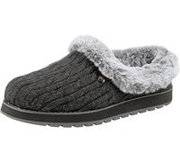 Skechers Femme Keepsakes - Ice Angel Slippers, Gris Charcoal Cable Knit Sweater Faux Fur Trim Ccl, 41 EU