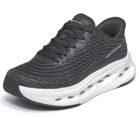Skechers Femme Max Cushioning Glide-Step Sapphire Slip-in ENTRAINEUSE, Black White Textile Synthetic, 41 EU