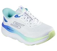 Skechers Femme Max Run Basket, White Textile/Multi Trim, 38.5 EU