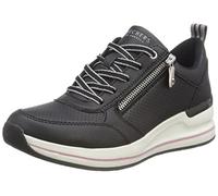 Skechers Femme Milliard 2 Basket, Fermeture éclair Duraleather Noir, 38 EU